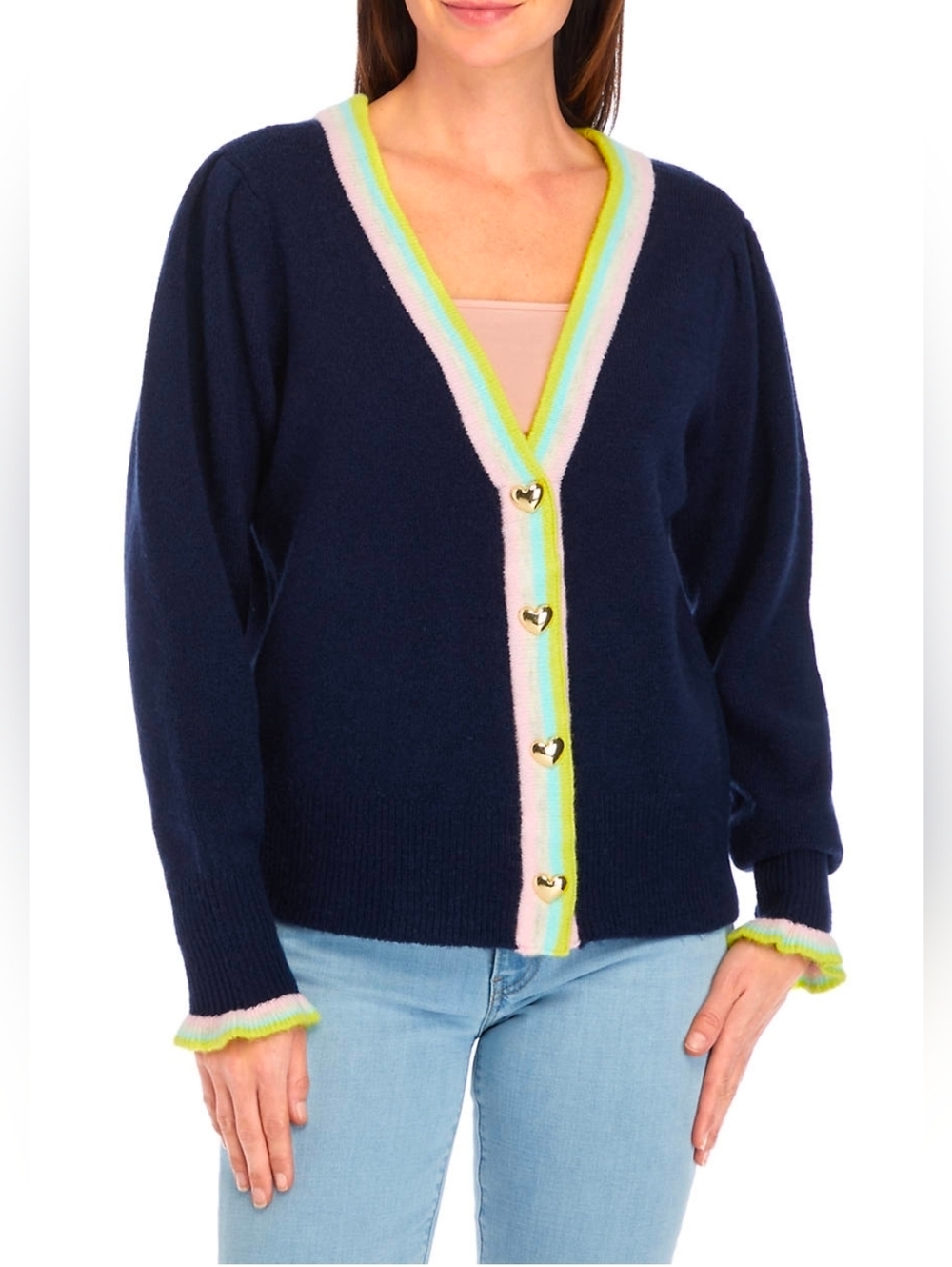 Crown & Ivy Cropped V Neck cardigan, Medium